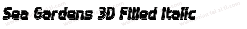 Sea Gardens 3D Filled Italic 语言英文字体转换